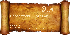 Debreczeny Antigon névjegykártya